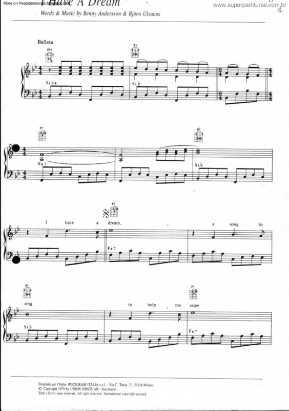 Partitura da música I Have A Dream v.7