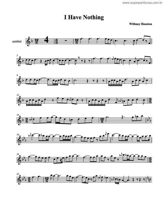 Partitura da música I Have Nothing v.3