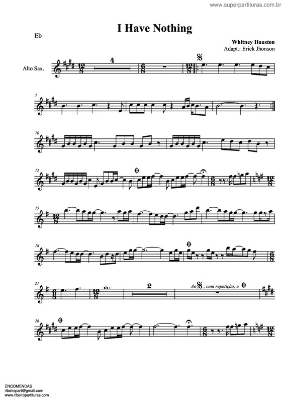 Partitura da música I Have Nothing v.4