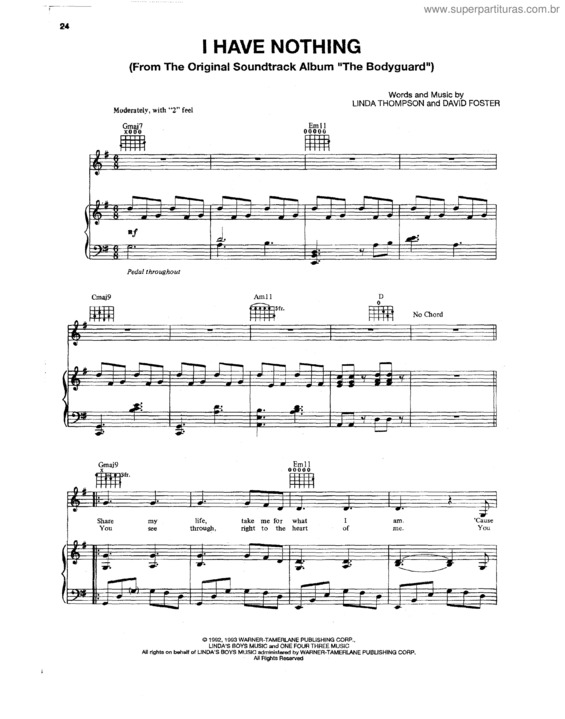 Partitura da música I Have Nothing v.6