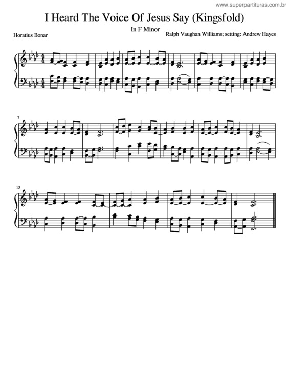 Partitura da música I Heard The Voice Of Jesus Say v.6