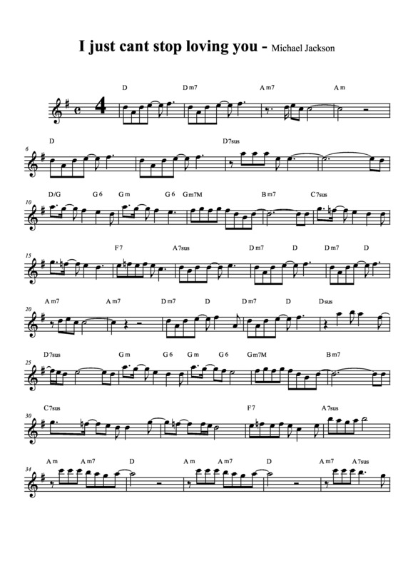 Partitura da música I Just Can´t Stop Loving You v.3