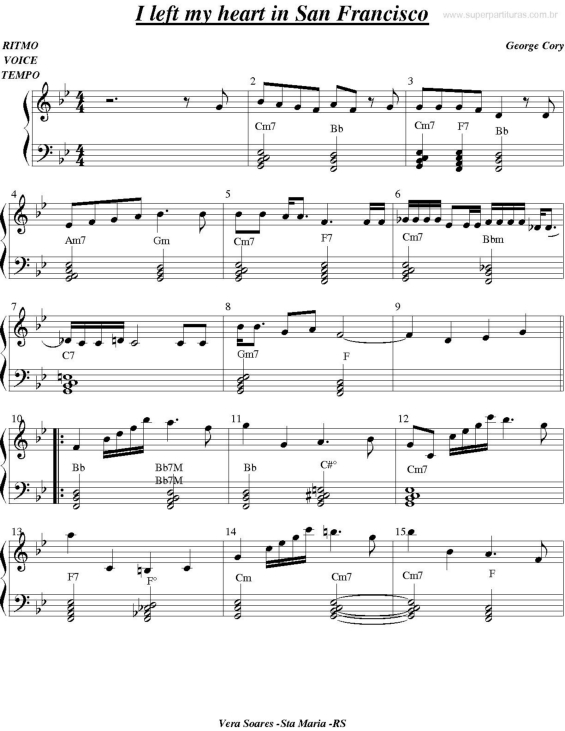 Partitura da música I Left My Heart In San Francisco v.2