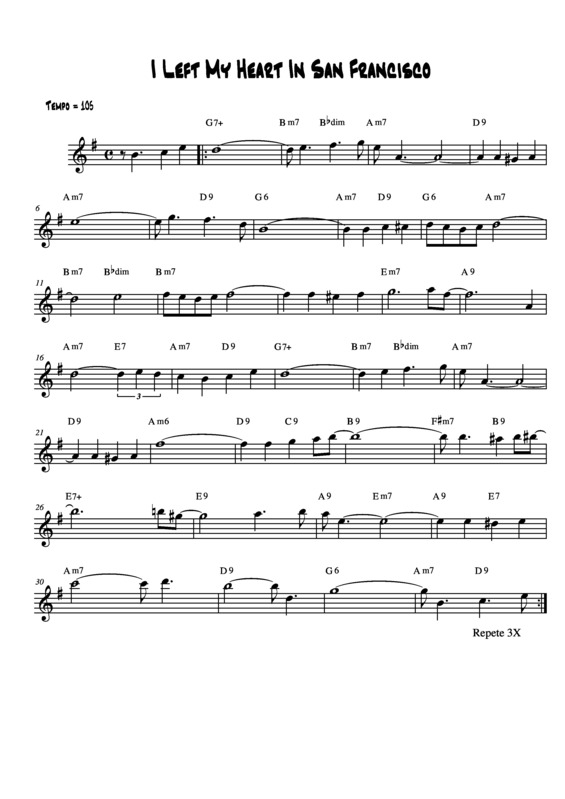 Partitura da música I Left My Heart in San Francisco v.5