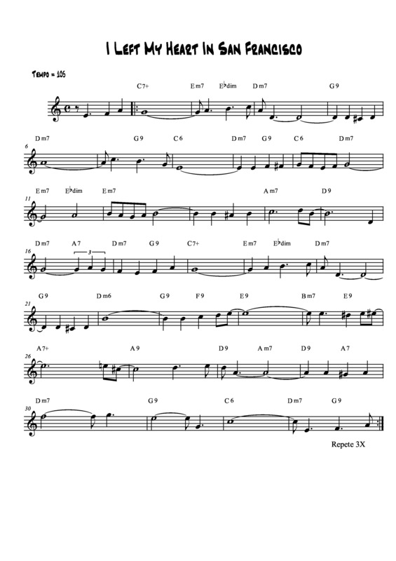 Partitura da música I Left My Heart in San Francisco v.6