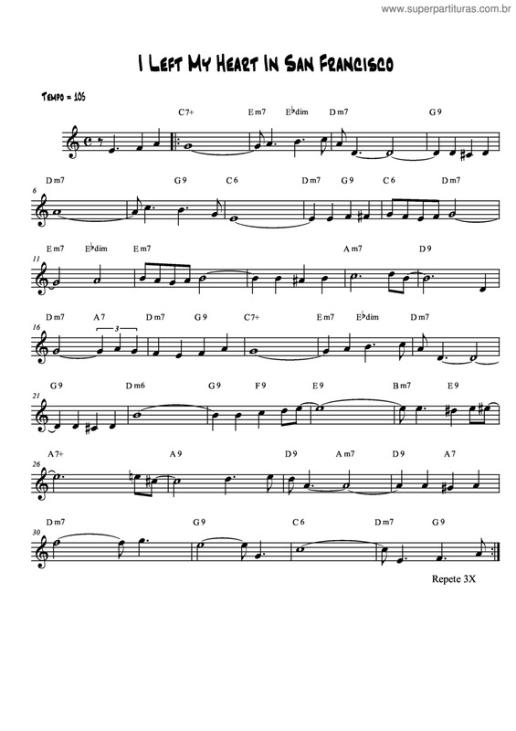 Partitura da música I Left My Heart In San Francisco v.7