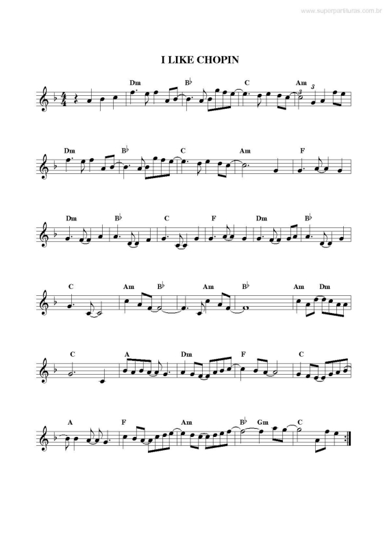 Partitura da música I Like Chopin v.2