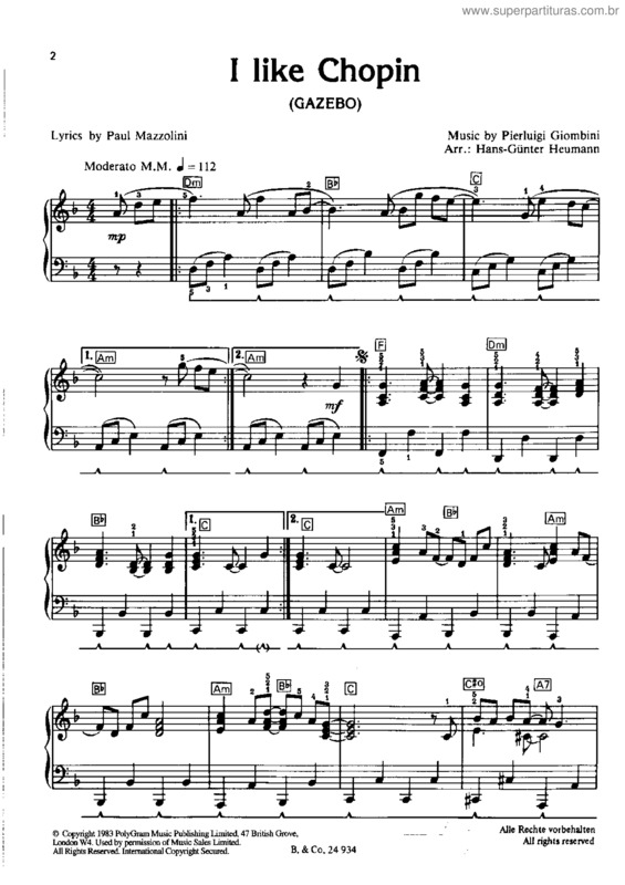 Partitura da música I Like Chopin v.5