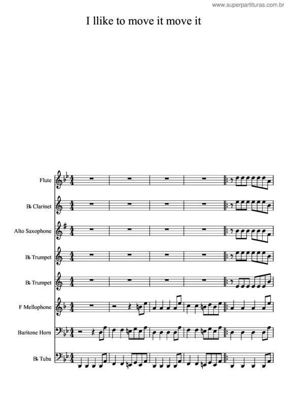 Partitura da música I Like To Move It Move It For Pep Band