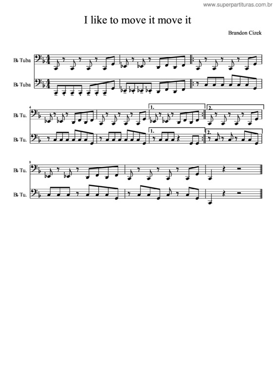 Partitura da música I Like To Move It Move It v.2