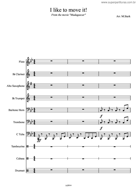 Partitura da música I Like To Move It