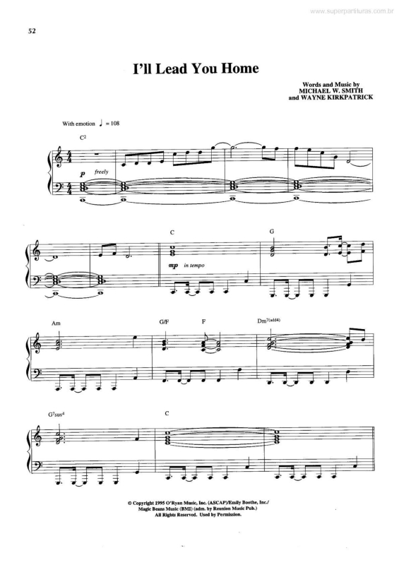 Partitura da música I`ll Lead You Home