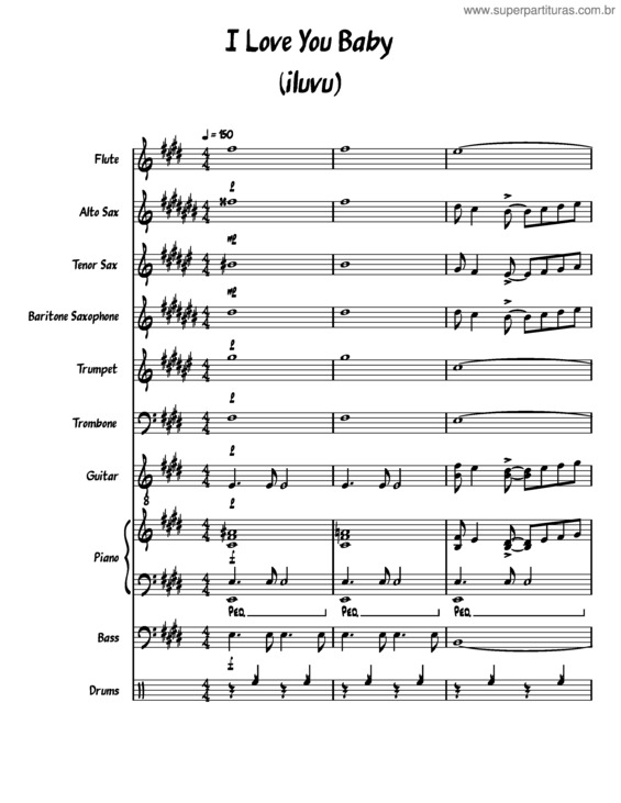 Partitura da música I Love You Baby – Frank Sinatra Iluvu