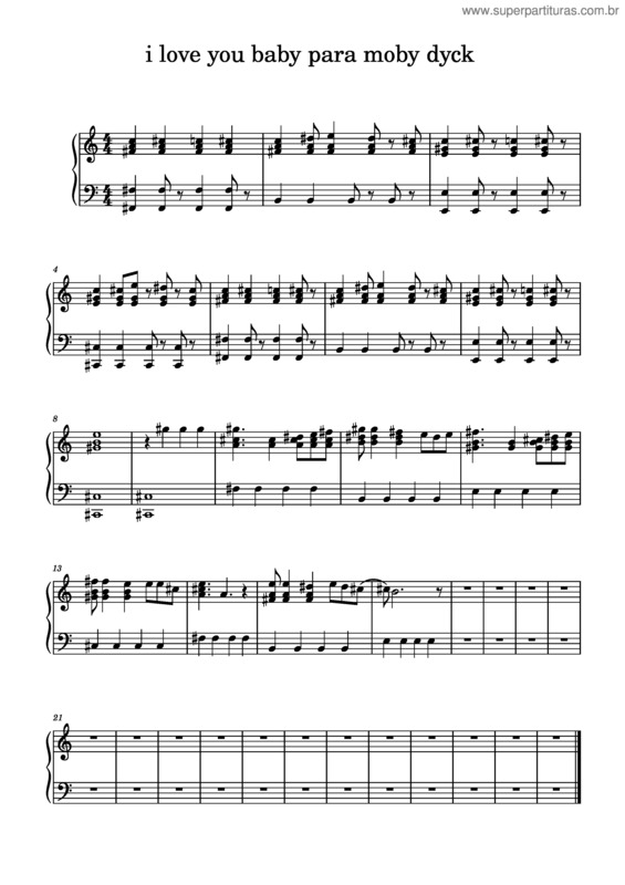 Partitura da música I Love You Baby Para Moby Dyck I Love You Baby Para Moby Dyck