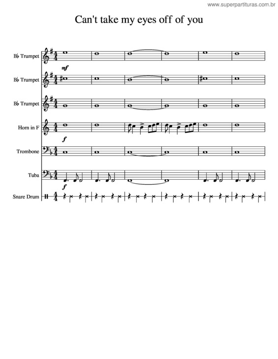 Partitura da música I Love You Baby v.2
