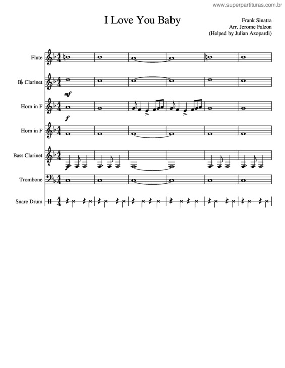 Partitura da música I Love You Baby v.3