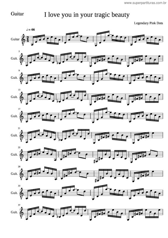 Partitura da música I Love You In Your Tragic Beauty Guitar
