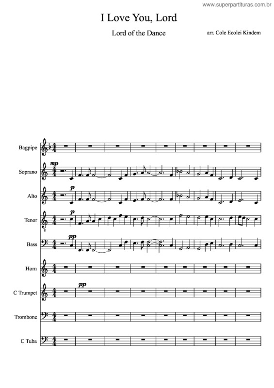 Partitura da música I Love You Lord/Lord Of The Dance