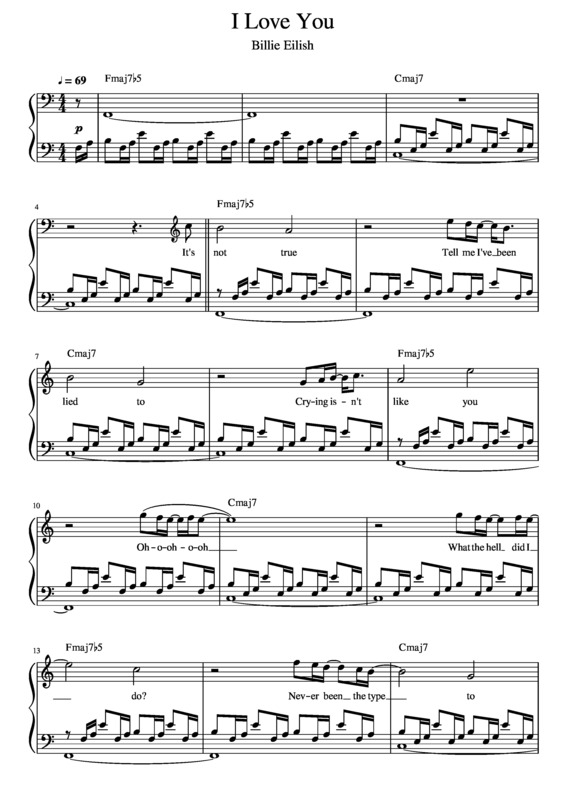 Partitura da música I Love You v.5