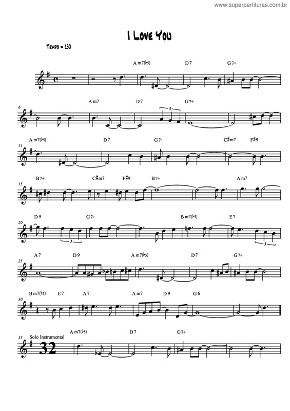 Partitura da música I Love You v.6