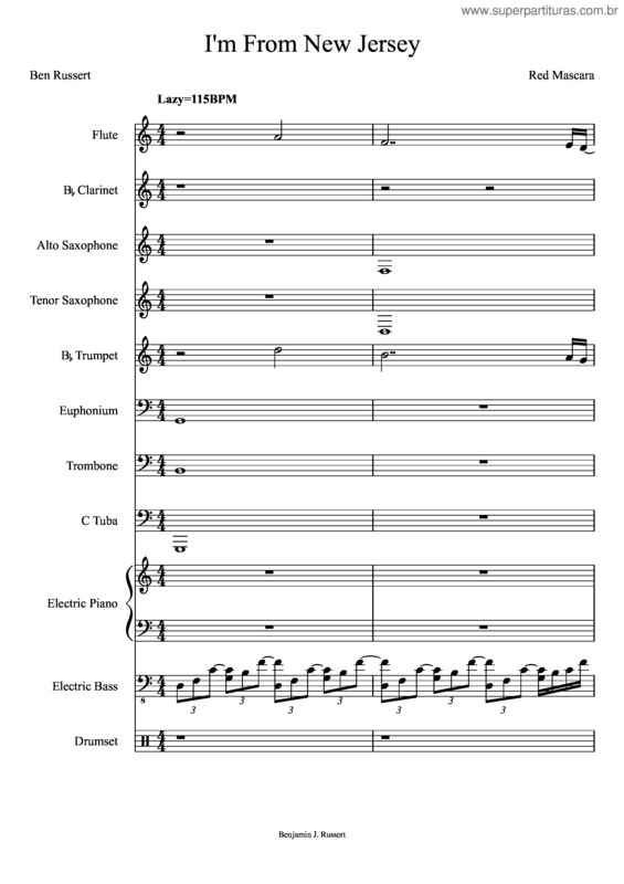 Partitura da música I`M From New Jersey