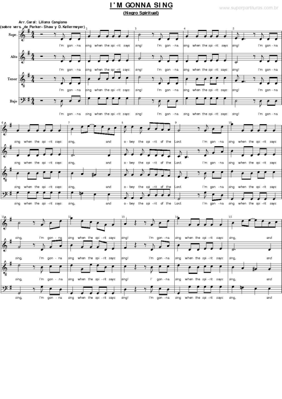 Partitura da música I`m Gonna Sing