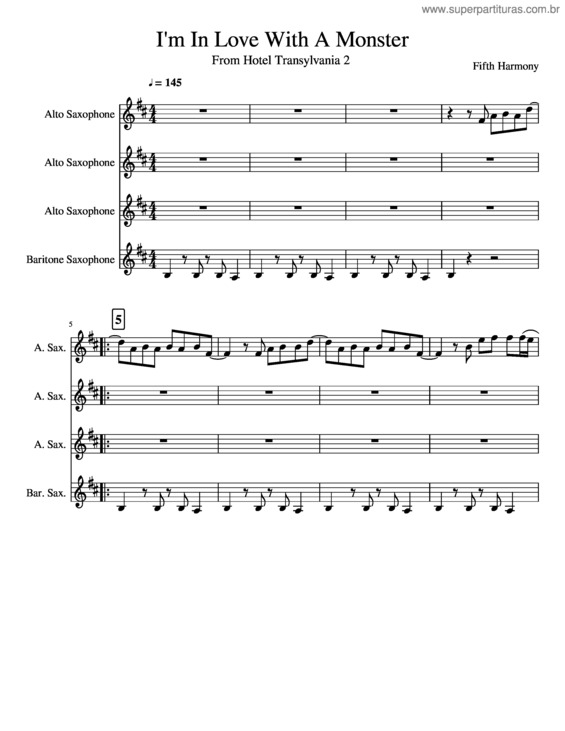 Partitura da música I M In Love With A Monster