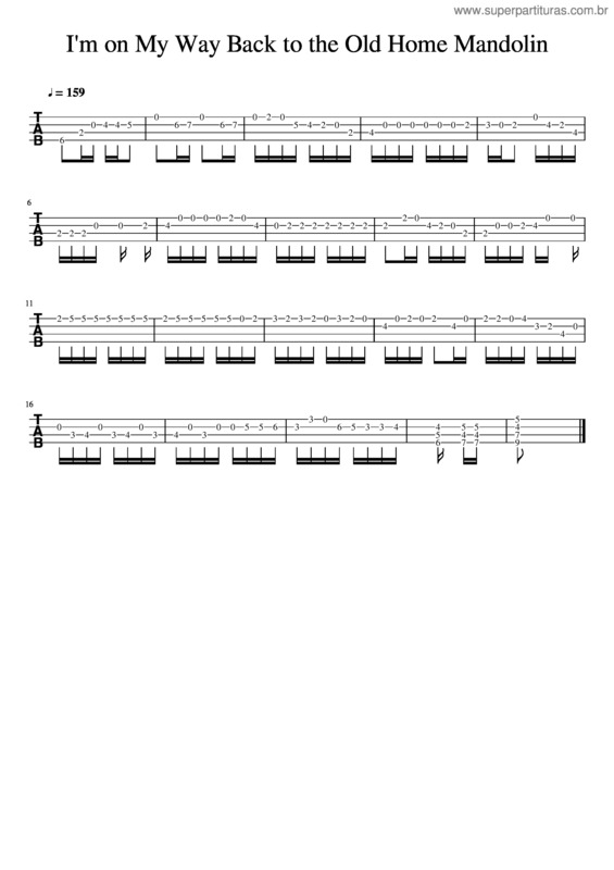 Partitura da música I`M On My Way Back To The Old Home Mandolin