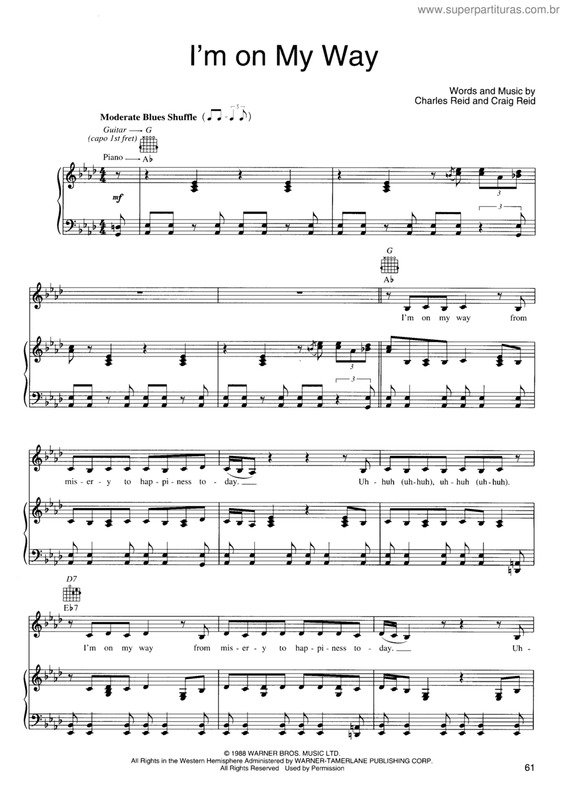 Partitura da música I`m On My Way