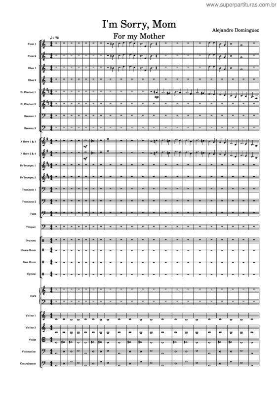 Partitura da música I`M Sorry, Mom – Alejandro Dominguez