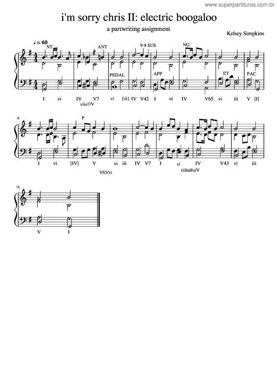 Partitura da música I`M Sorry Chris Ii: Electric Boogaloo