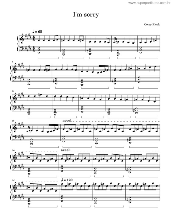 Partitura da música I`M Sorry v.3