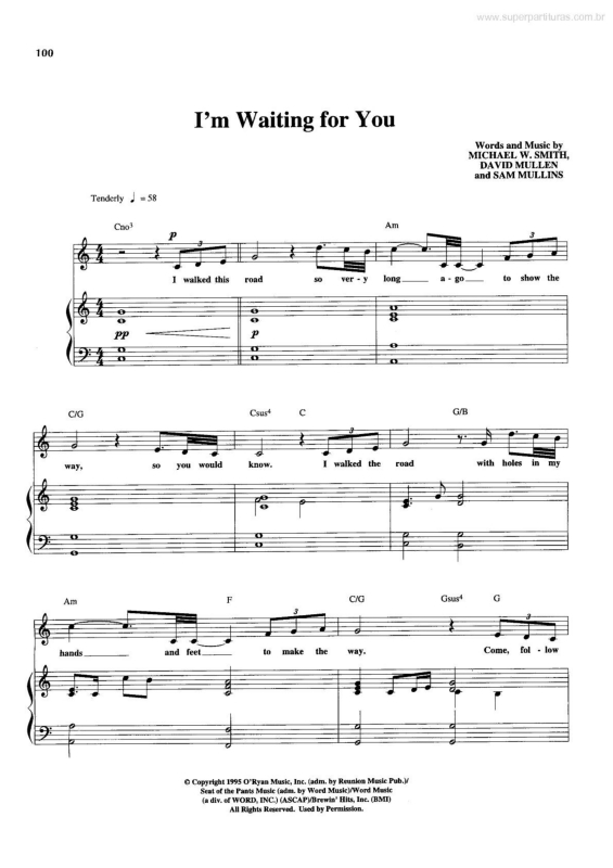 Partitura da música I`m Waiting for You