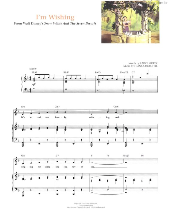 Partitura da música I`m Wishing