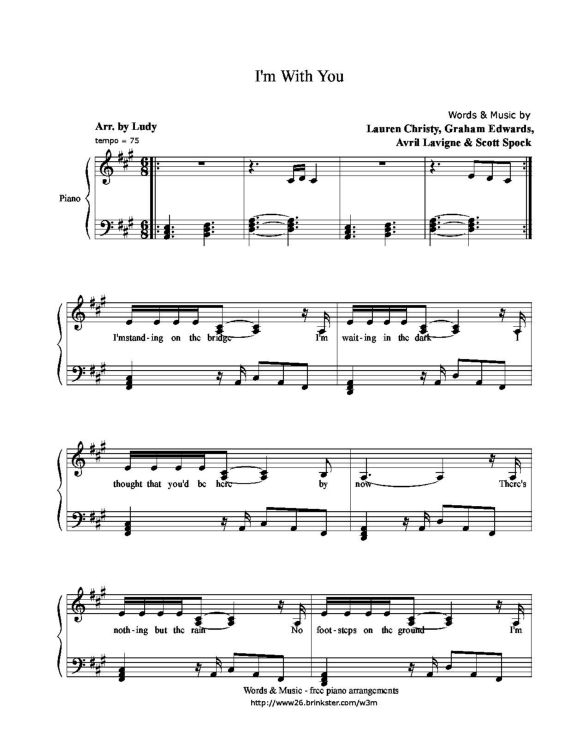 Partitura da música I`m With You v.4