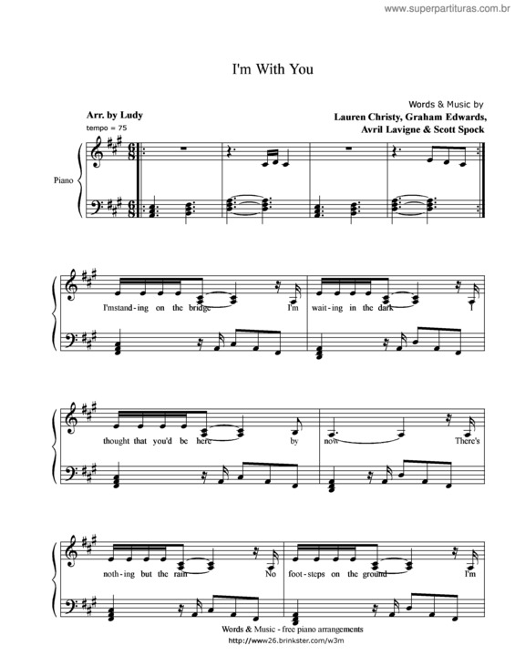 Partitura da música I`m With You v.5