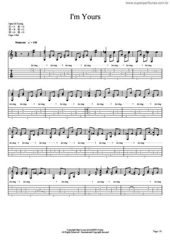 Partitura da música I`m Yours v.4