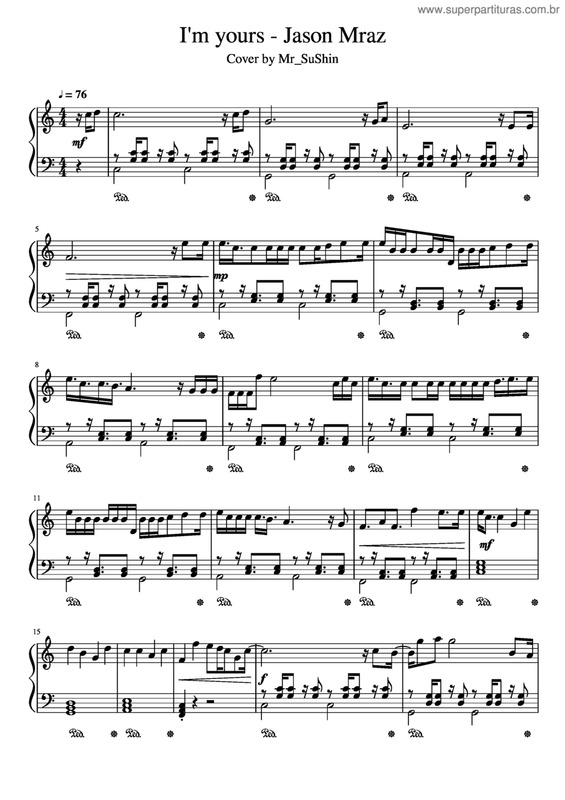 Partitura da música I`M Yours v.9