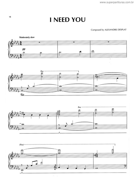 Partitura da música I need you v.4