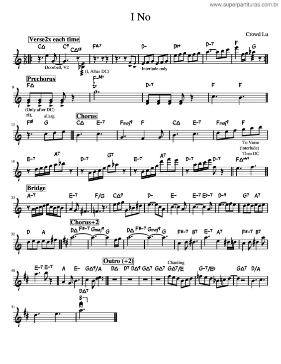 Partitura da música I No