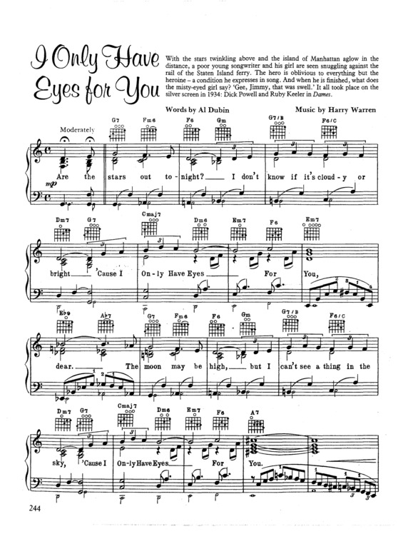 Partitura da música I Only Have Eyes For You