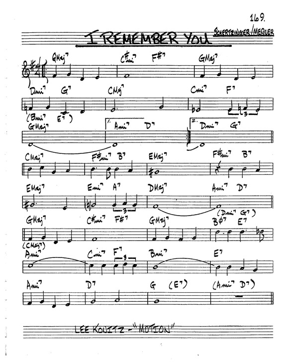 Partitura da música I Remember You v.7