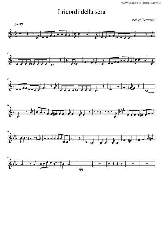 Partitura da música I Ricordi Della Sera v.2