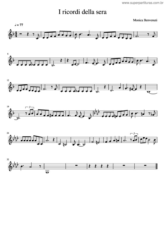 Partitura da música I Ricordi Della Sera