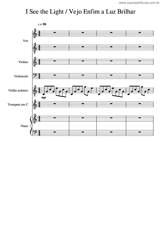 Partitura da música I See The Light / Vejo Enfim A Luz Brilhar