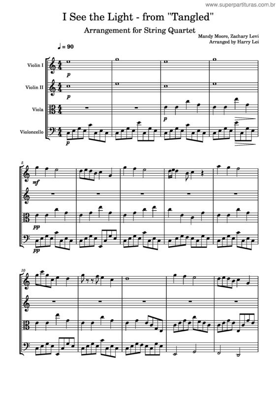 Partitura da música I See The Light v.2