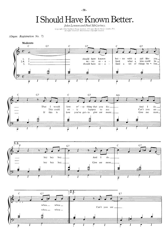 Partitura da música I Should Have Known Better v.2