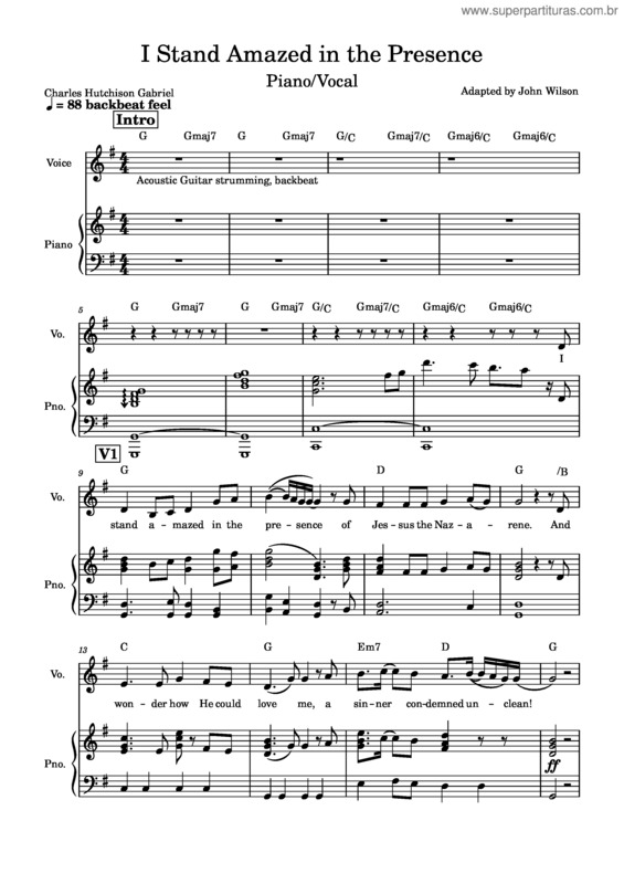 Partitura da música I Stand Amazed In The Presence