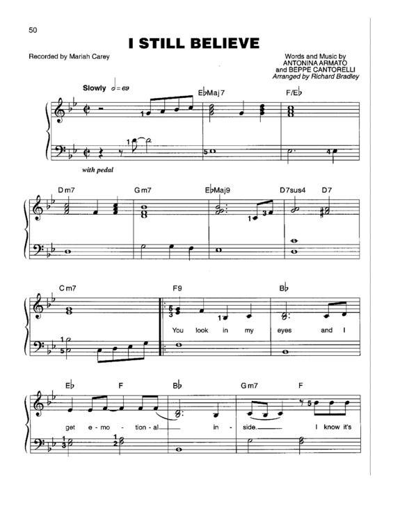 Partitura da música I Still Believe