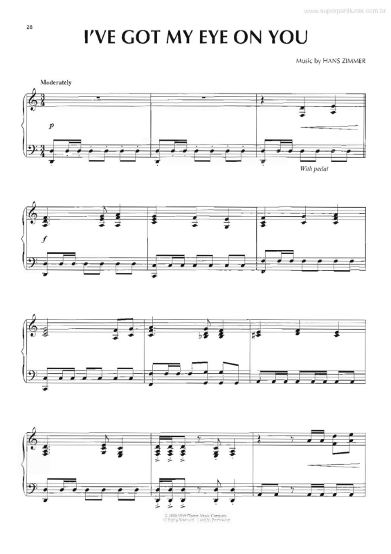 Partitura da música I`ve Got My Eye on You (Piratas do Caribe -Pirates of the Caribbean) v.2